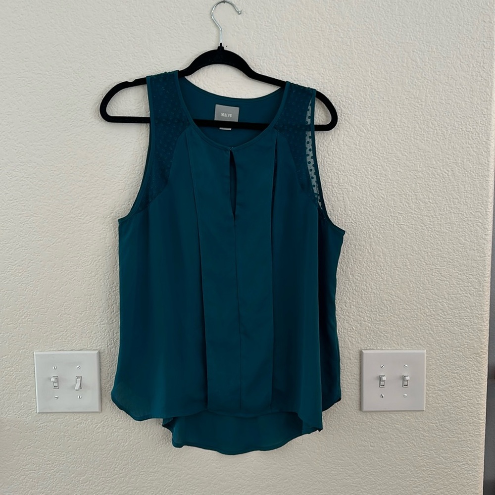 MAEVE Anthropologie forest green tank blouse size 12